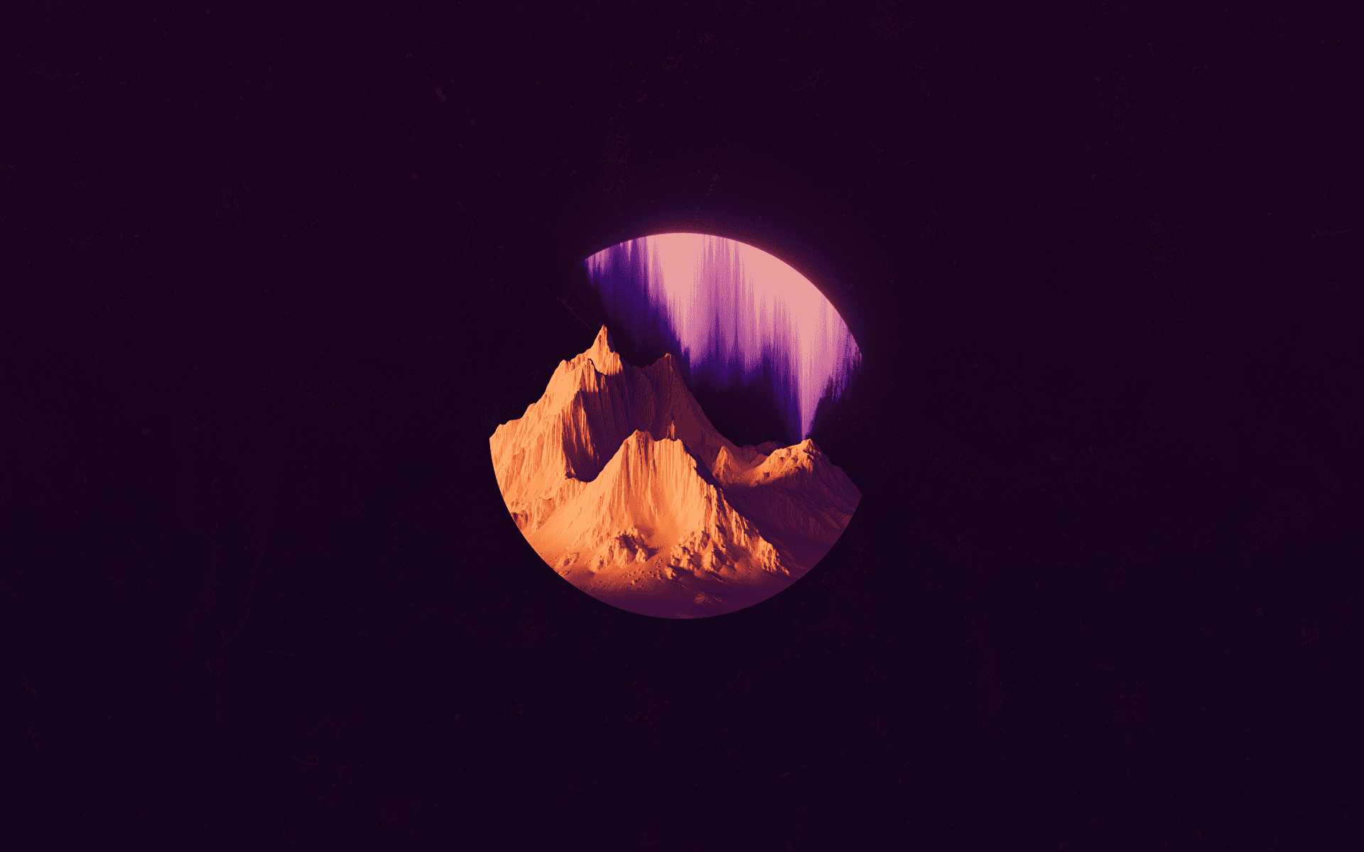Purple and orange mountain range wallpaper